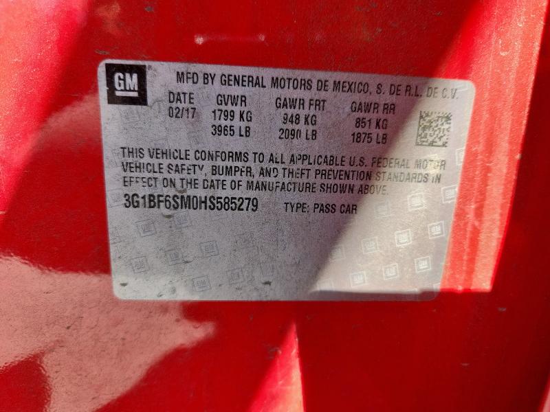 2017 CHEVROLET CRUZE PREM 3G1BF6SM0HS585279