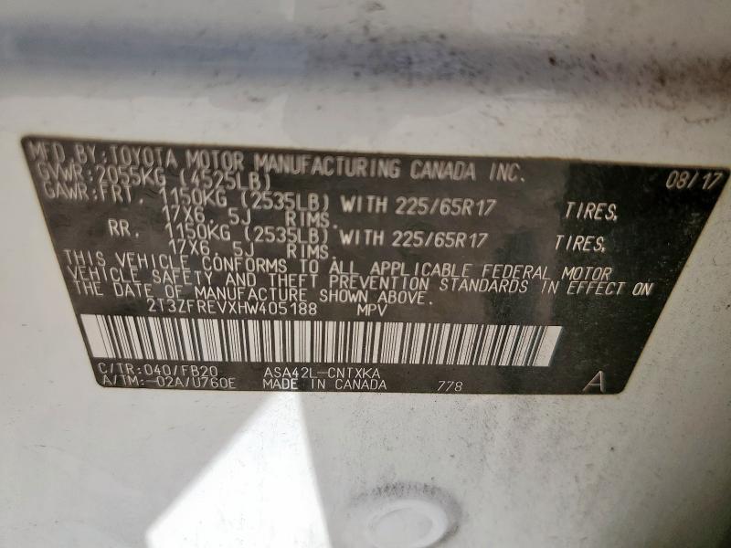 2017 TOYOTA RAV4 LE - 2T3ZFREVXHW405188