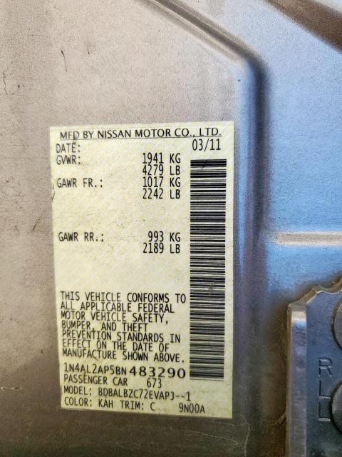 2011 NISSAN ALTIMA BAS - 1N4AL2AP5BN483290