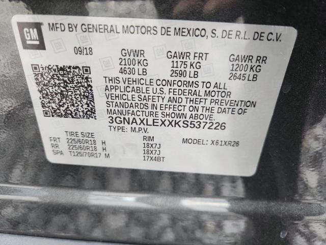 2019 CHEVROLET EQUINOX LT 3GNAXLEXXKS537226