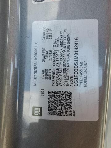 2021 CHEVROLET CAMARO LT - 1G1FD3DS1M0142416