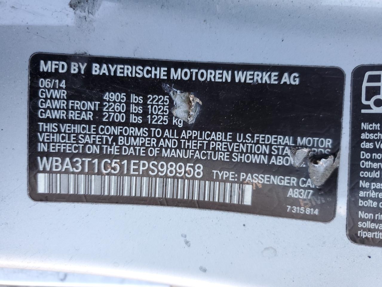 BMW 4 SERIES XI SULEV