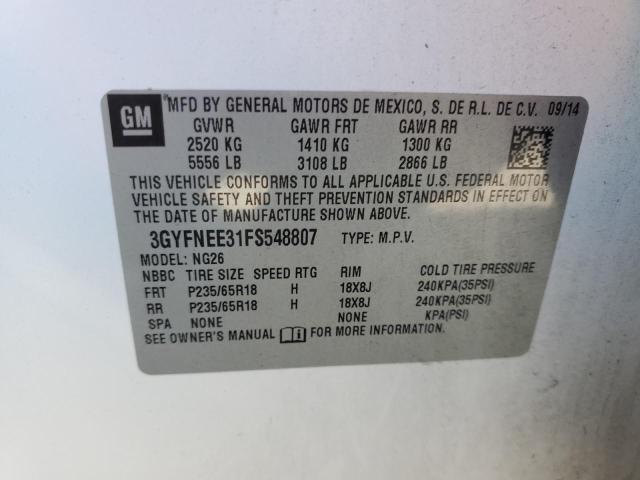 2015 CADILLAC SRX LUXURY 3GYFNEE31FS548807