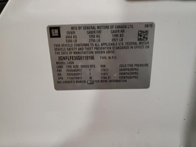 2016 CHEVROLET EQUINOX LT - 2GNFLFE36G6118196