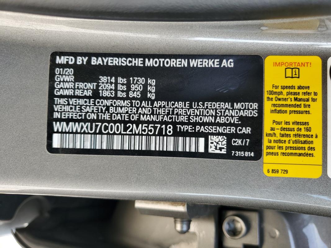 2020 MINI COOPER #3291631297