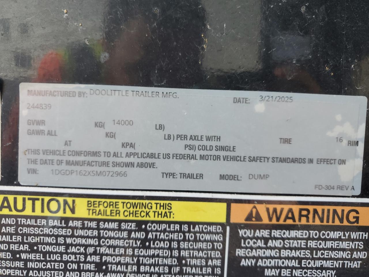 Lot #3269834683 2025 DOOLITTLE 12' DUMP