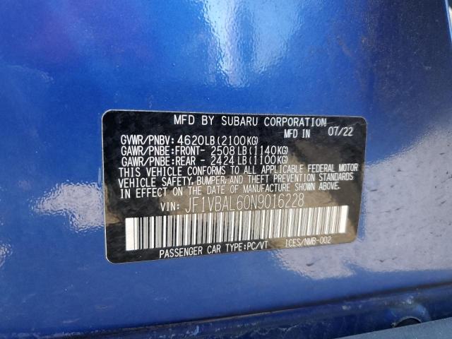 2022 SUBARU WRX LIMITE JF1VBAL60N9016228