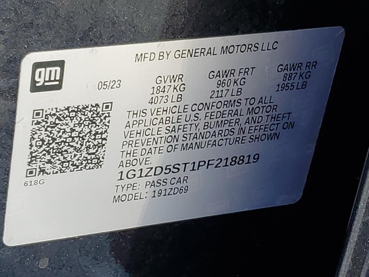 Lot #3302766356 2023 CHEVROLET MALIBU LT