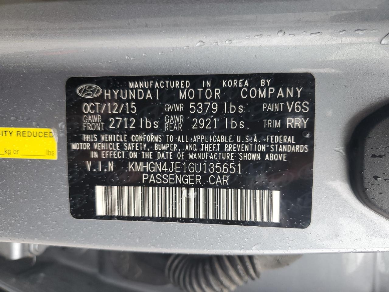 HYUNDAI GENESIS 3.8L