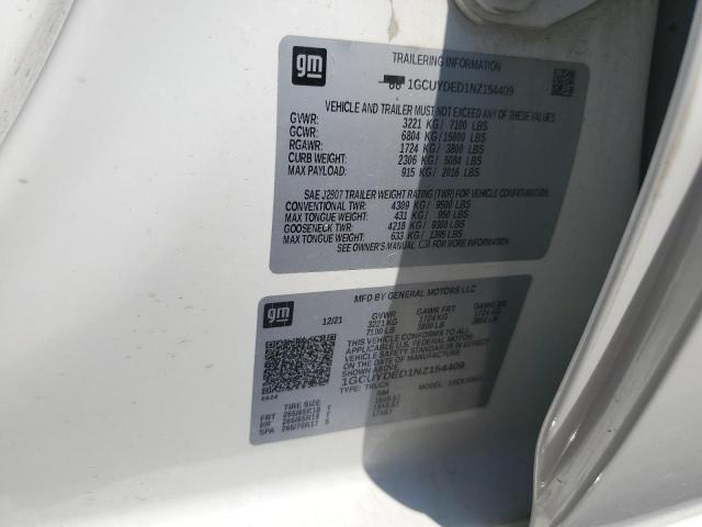 2022 CHEVROLET SILVERADO - 1GCUYDED1NZ154409