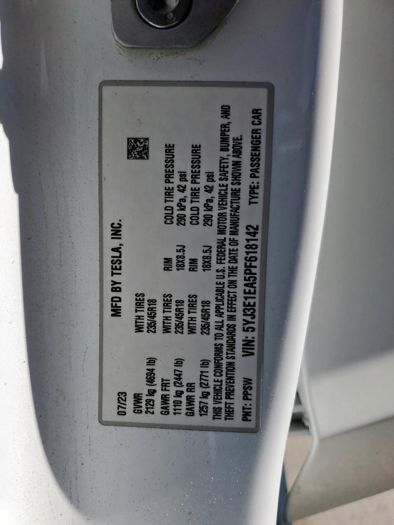 2023 TESLA MODEL 3 #3297315442