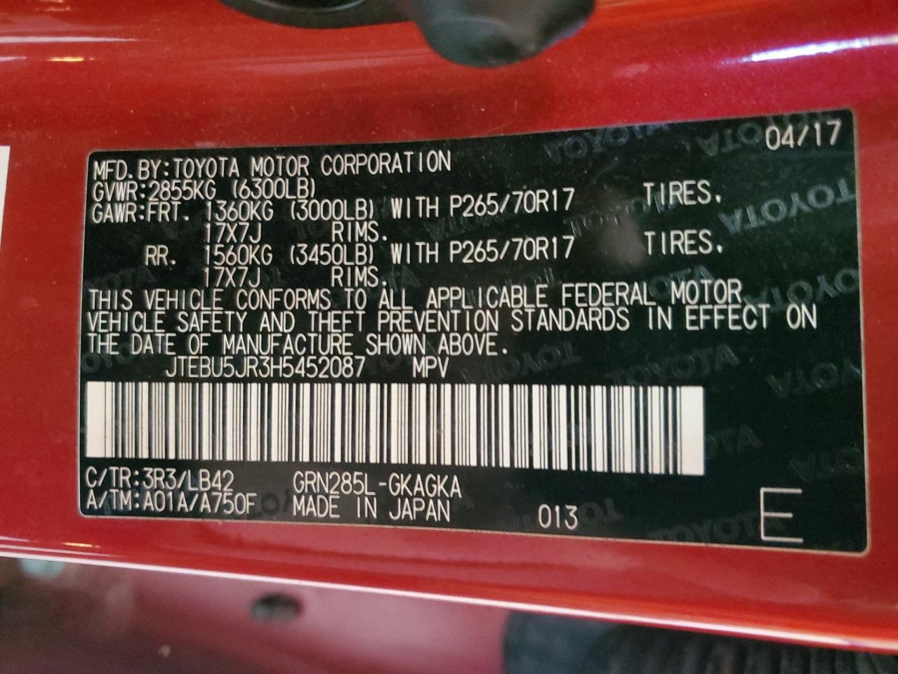 TOYOTA 4RUNNER SR5/SR5 PREMIUM