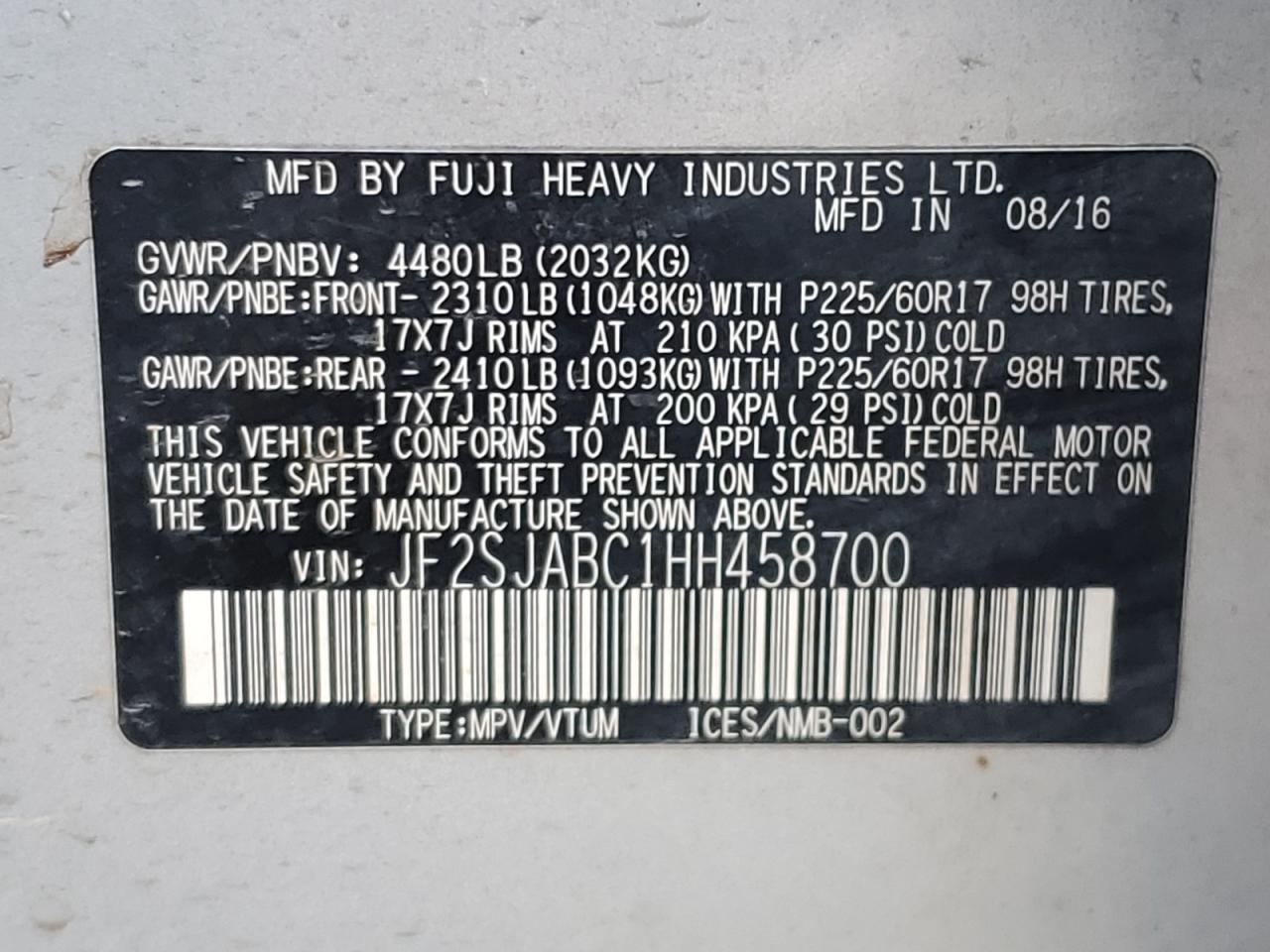 SUBARU FORESTER 2.5I