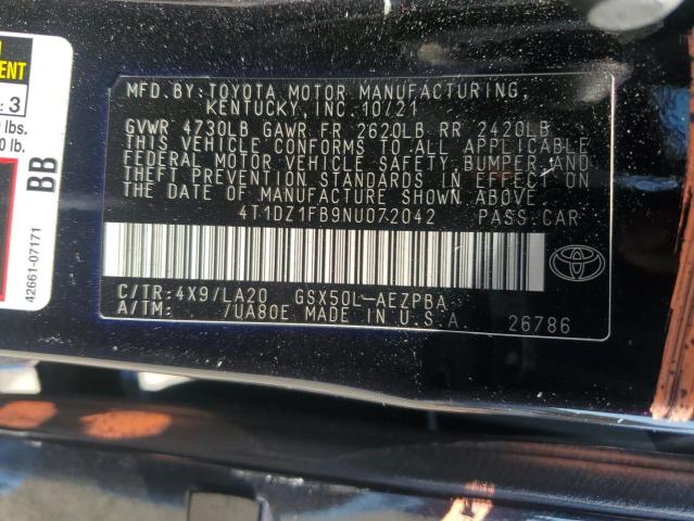 2022 TOYOTA AVALON LIM 4T1DZ1FB9NU072042