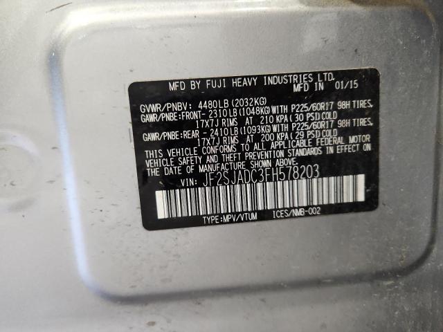 2015 SUBARU FORESTER 2 - JF2SJADC3FH578203