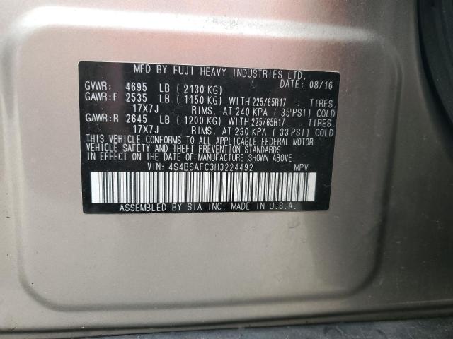 2017 SUBARU OUTBACK 2. 4S4BSAFC3H3224492