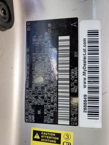 2013 LEXUS RX 350 BAS #3290373775