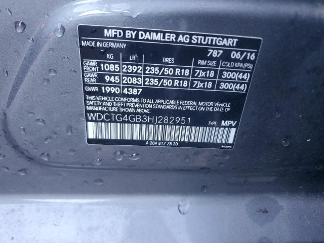 2017 MERCEDES-BENZ GLA 250 4M WDCTG4GB3HJ282951