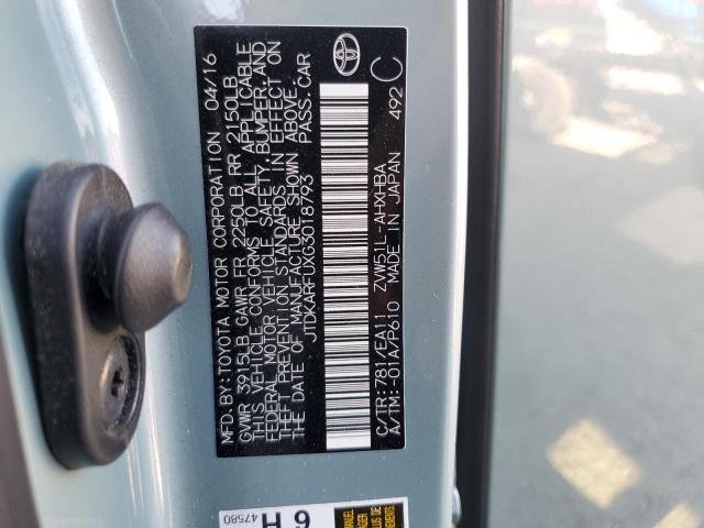 2016 TOYOTA PRIUS - JTDKARFUXG3018793