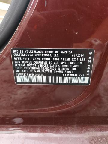 2014 VOLKSWAGEN PASSAT S #3293291517