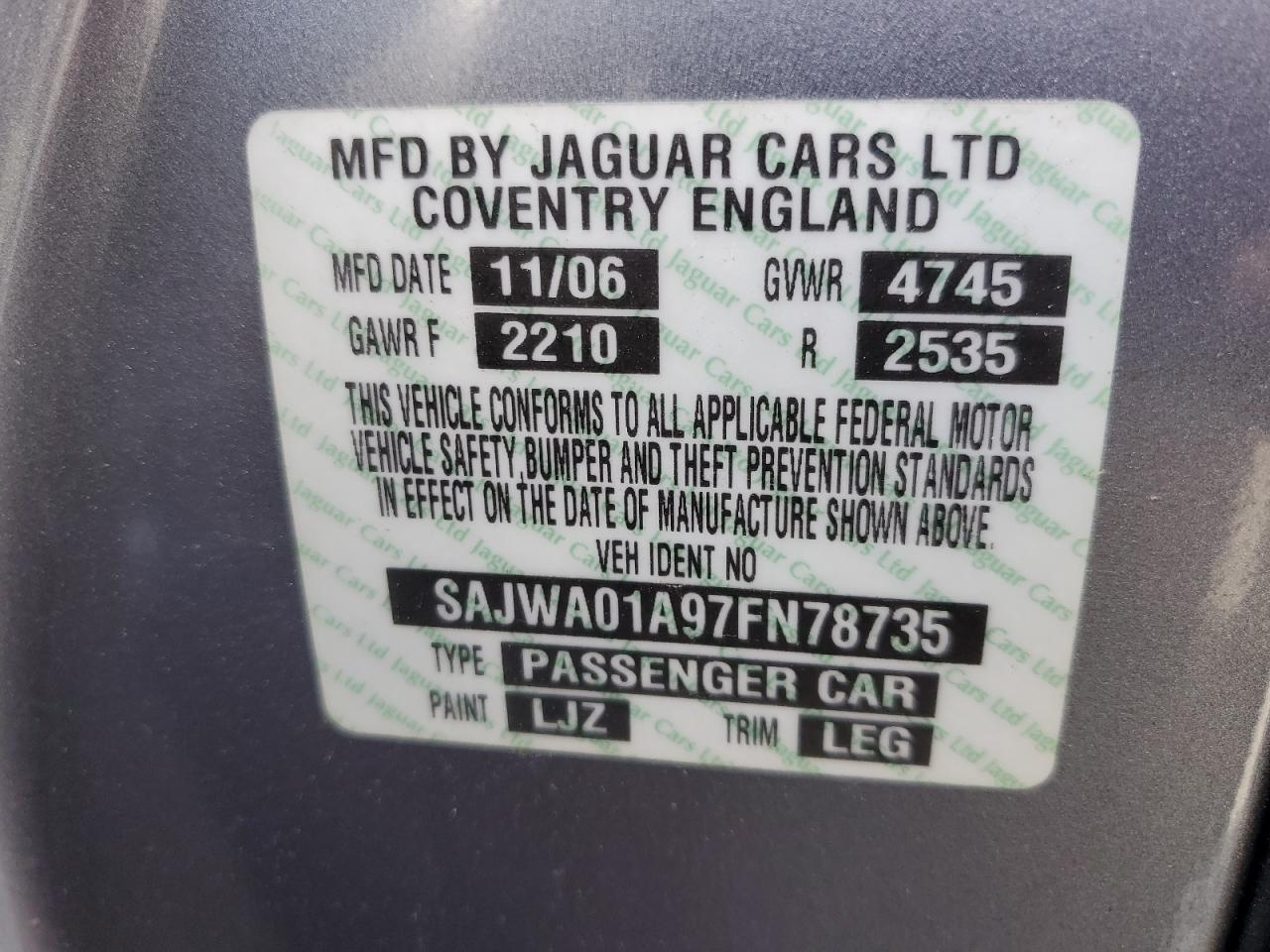 Lot #3302766374 2007 JAGUAR S-TYPE