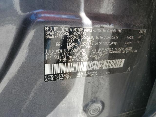 2015 TOYOTA RAV4 LIMITED 2T3YFREV9FW212958