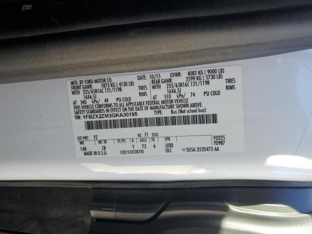 2016 FORD TRANSIT T- 1FBZX2ZM3GKA30195