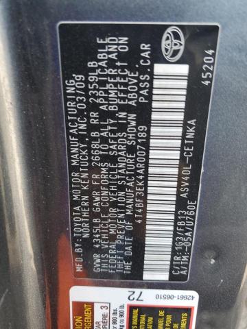 2010 TOYOTA CAMRY BASE - 4T4BF3EK4AR007189