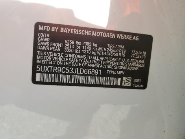 2018 BMW X3 XDRIVE3 5UXTR9C53JLD66891