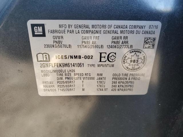 2017 CHEVROLET EQUINOX LT - 2GNFLFEK9H6141061