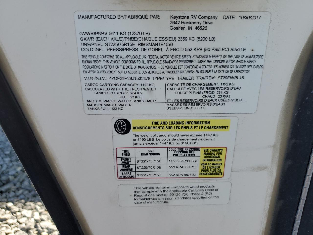 Lot #3279635944 2018 KEY SPRINT