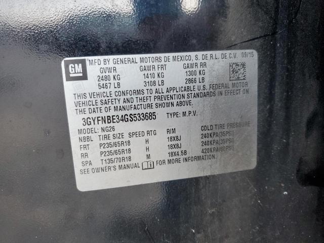 2016 CADILLAC SRX LUXURY 3GYFNBE34GS533685