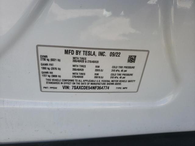 2022 TESLA MODEL X 7SAXCDE54NF364774