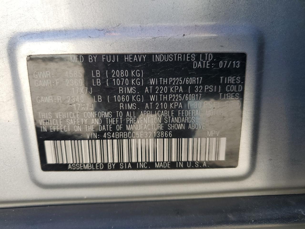 SUBARU OUTBACK 2.5I PREMIUM