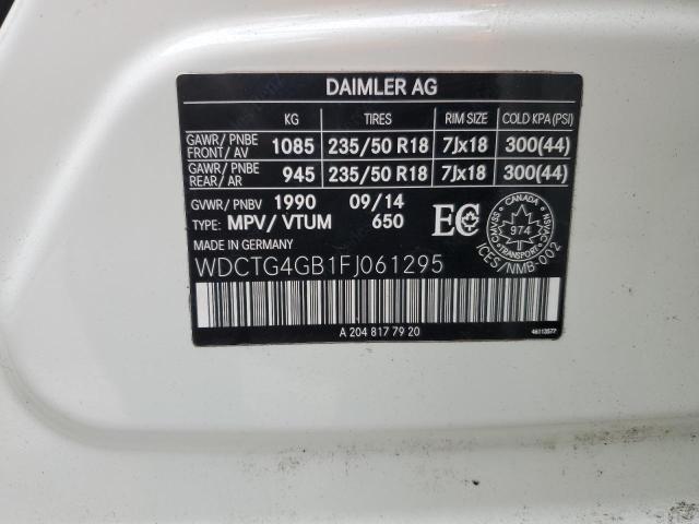 2015 MERCEDES-BENZ GLA 250 4M - WDCTG4GB1FJ061295