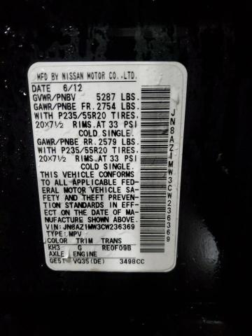 2012 NISSAN MURANO S - JN8AZ1MW3CW236369