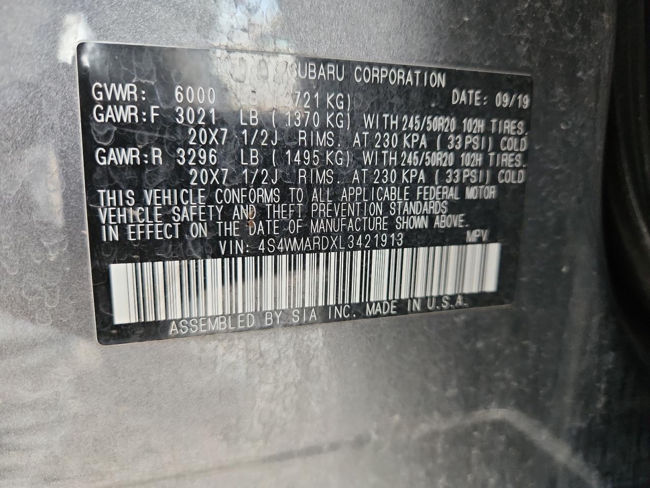 SUBARU ASCENT TOURING