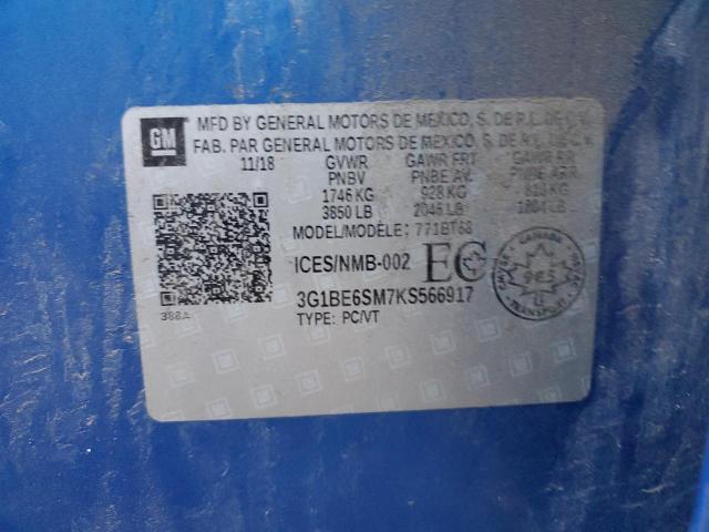 2019 CHEVROLET CRUZE LT - 3G1BE6SM7KS566917