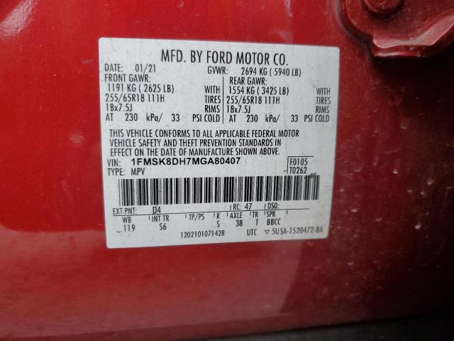 2021 FORD EXPLORER XLT #3282390298