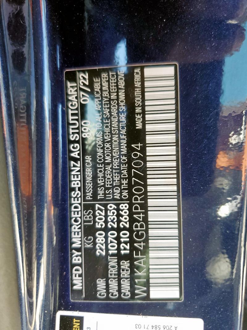 2023 MERCEDES-BENZ C 300 W1KAF4GB4PR077094