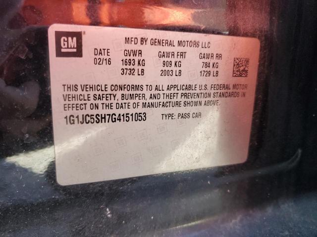 2016 CHEVROLET SONIC LT #3285663650