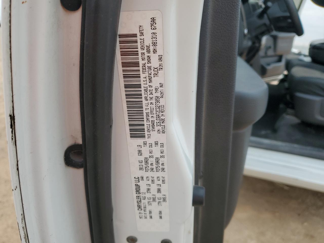 Lot #3305727718 2012 DODGE RAM 1500 ST