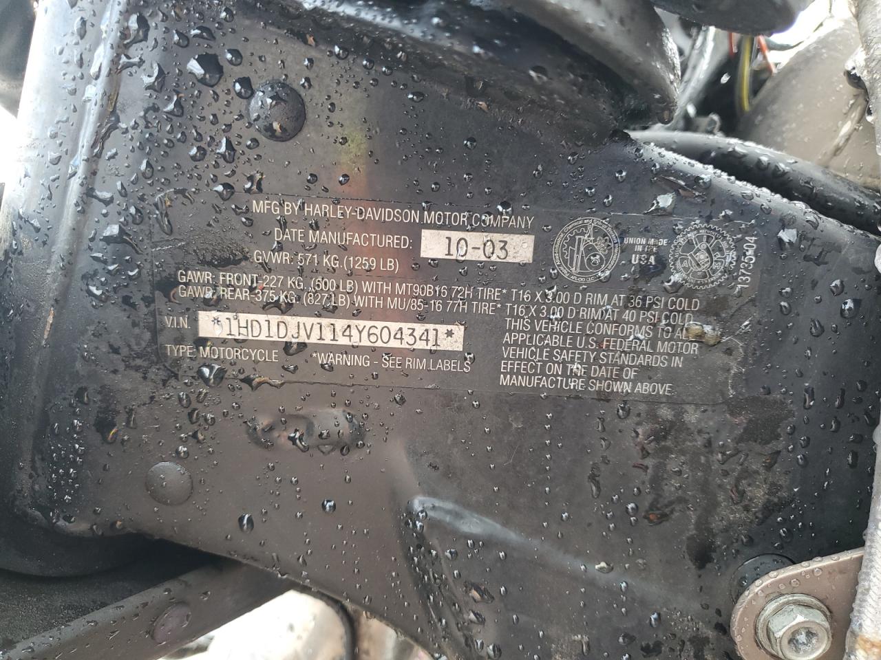 Lot #3303071769 2004 HARLEY-DAVIDSON FLHT CLASS