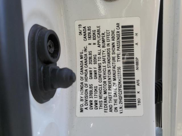 2019 HONDA CIVIC LX #3286659312