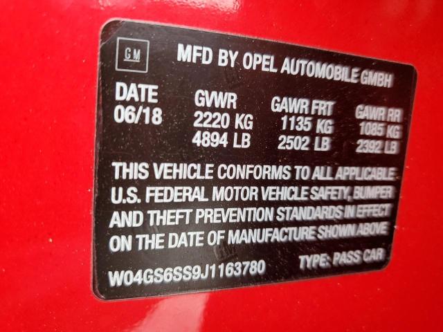 2018 BUICK REGAL GS W04GS6SS9J1163780