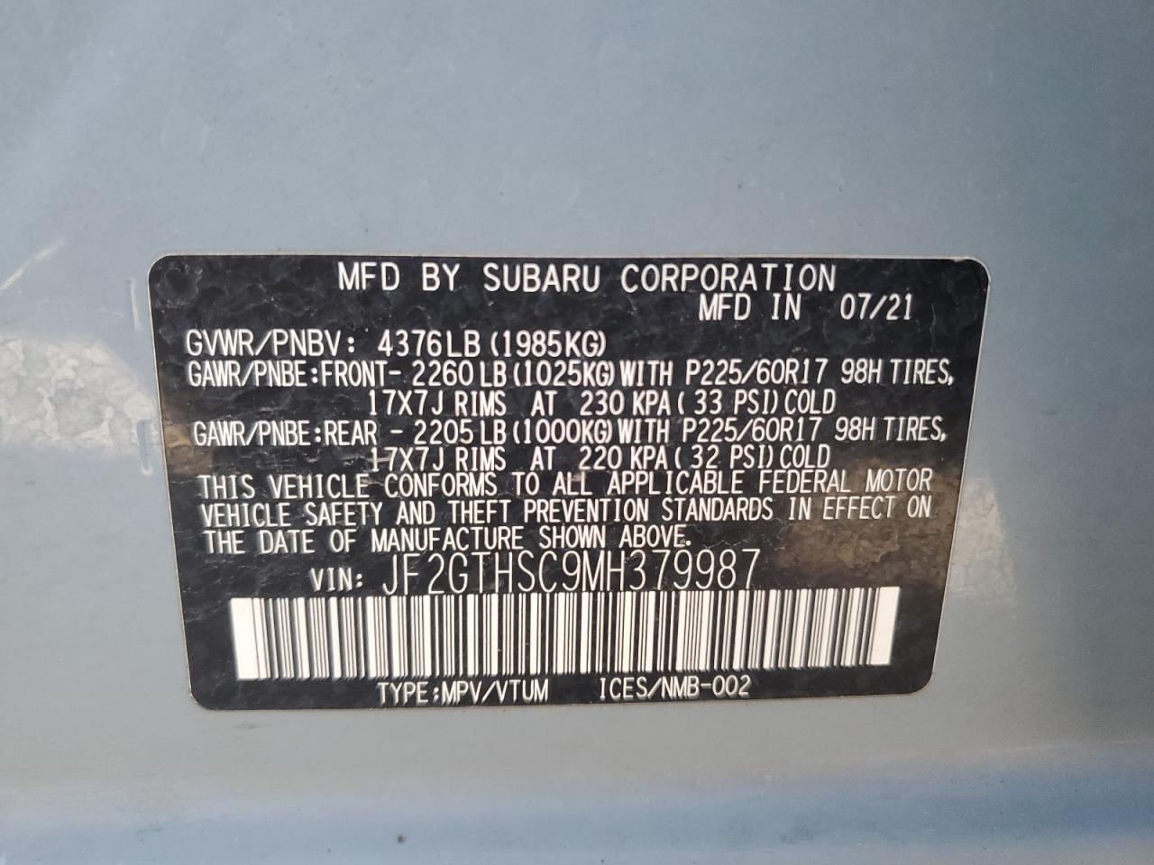 SUBARU CROSSTREK SPORT