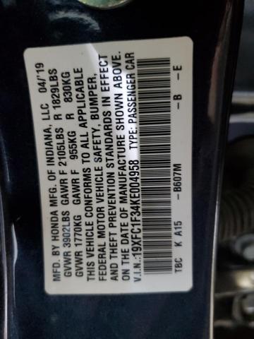 2019 HONDA CIVIC EX #3268326045