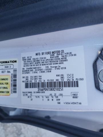 2019 FORD FUSION SE - 3FA6P0H7XKR210251