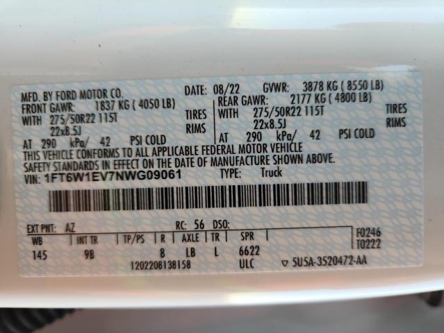 2022 FORD F150 LIGHT 1FT6W1EV7NWG09061