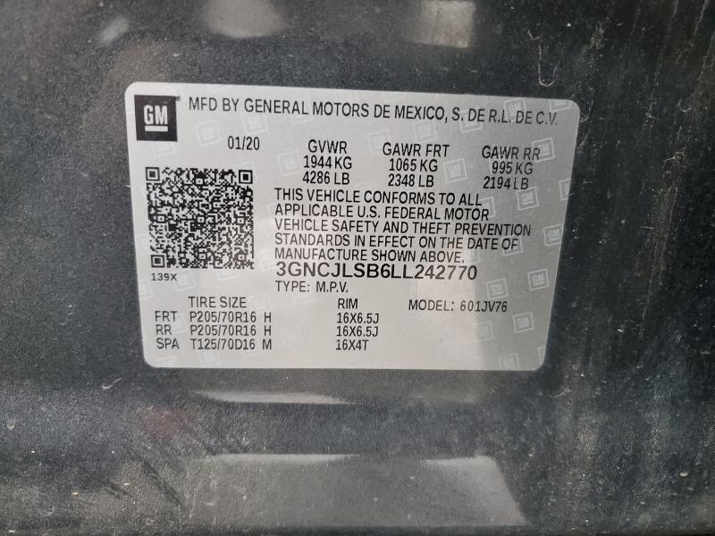 2020 CHEVROLET TRAX 1LT - 3GNCJLSB6LL242770